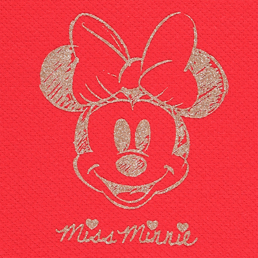 Sweater van molton uit twee stoffen met 2-in-1-effect en glitterprint Minnie Disney 