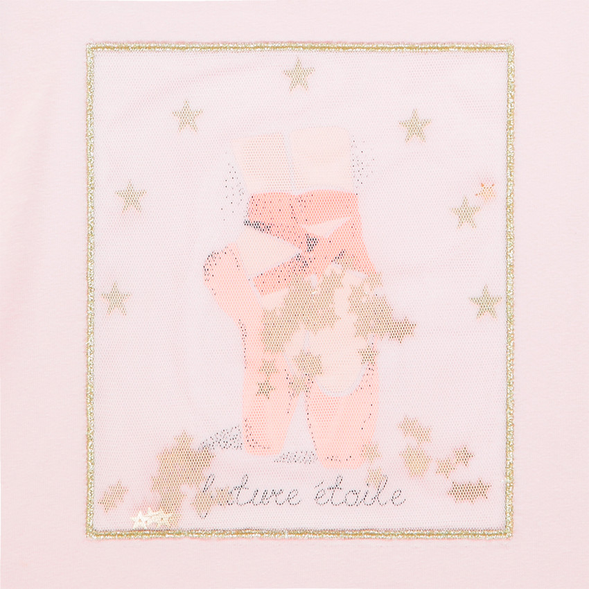 T-shirt manches longues pour fille à motif pailleté et sequins 