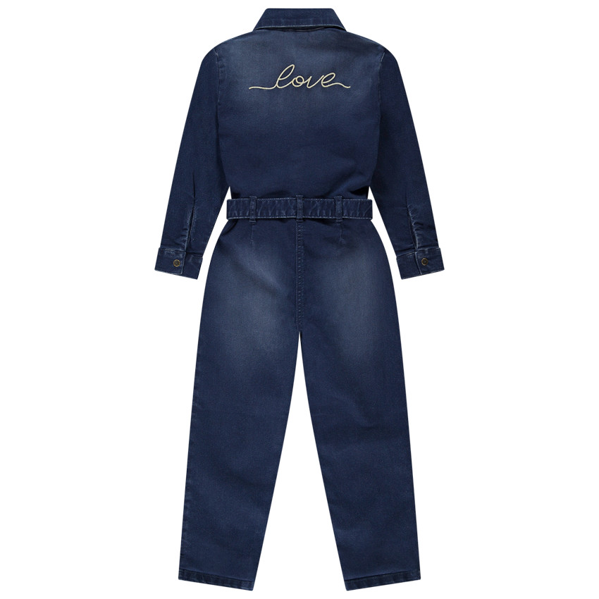 Combinaison pantalon en denim avec broderies pour fille Orchestra