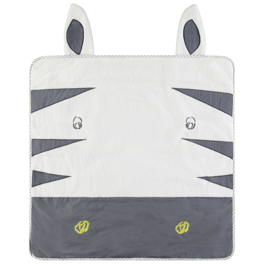Couverture en popeline et sherpa motif zèbre 