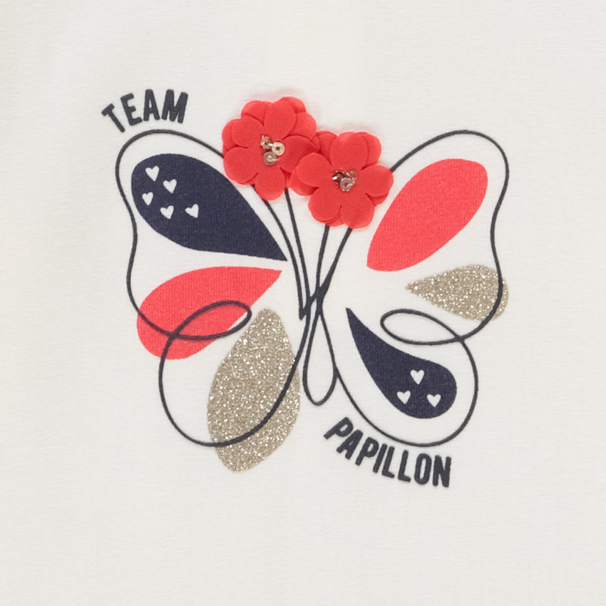 T-shirt manches longues print papillon pour bébé fille 