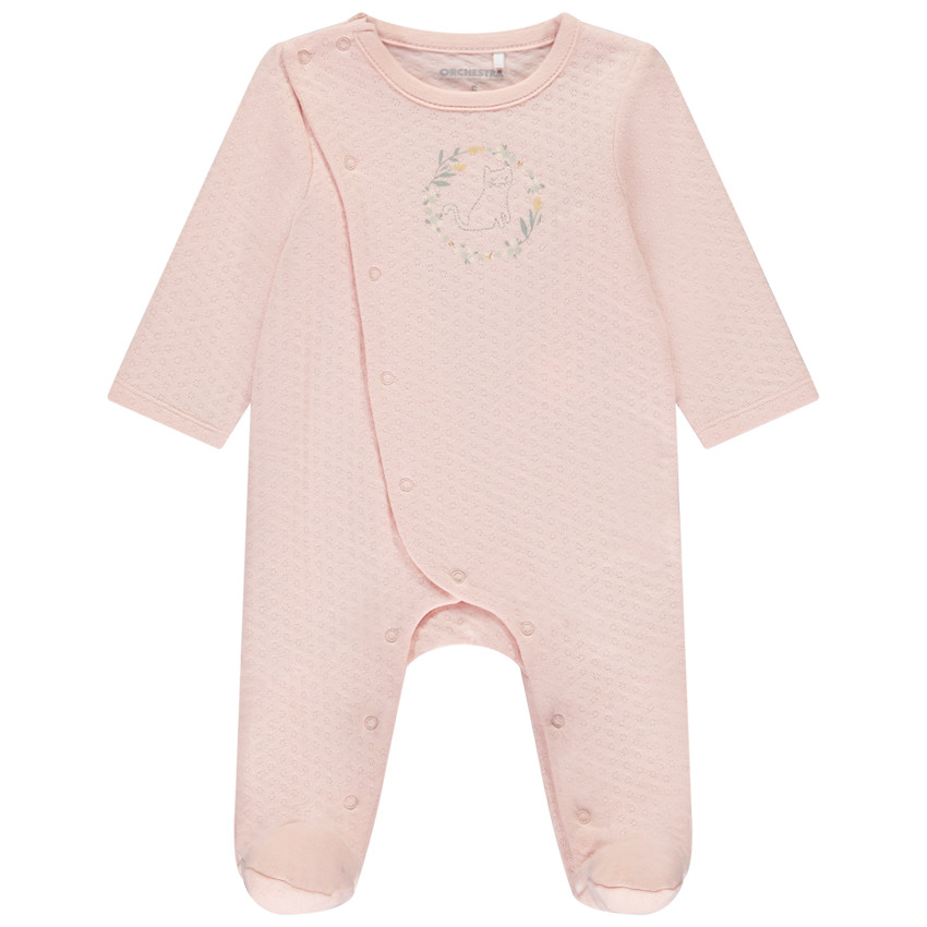 Pyjama met quilt-effect en kattenborduursel voor meisjes 