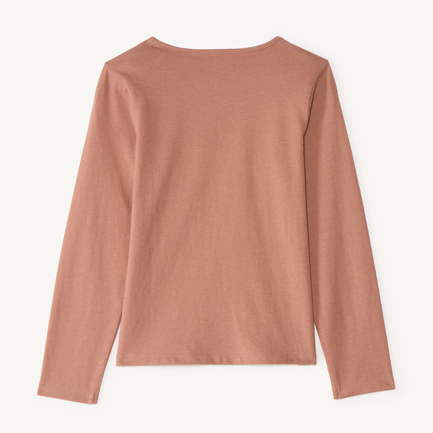 T-shirt manches longues print pailleté fille 