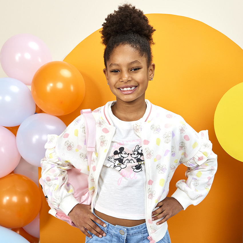 T-shirt met korte mouwen print Minnie Disney voor meisjes 