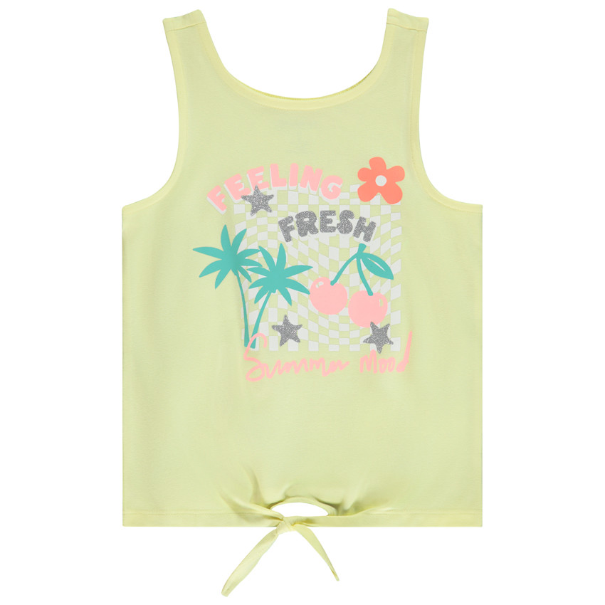 Débardeur noué avec print fantaisie pailleté pour fille 