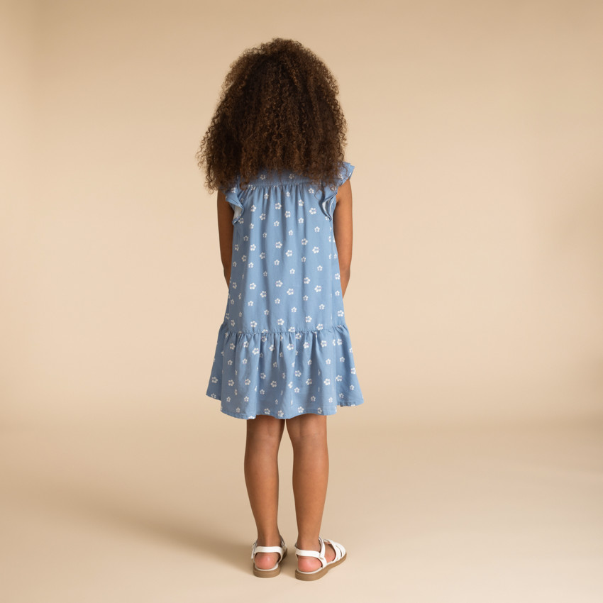 Robe manches courtes imprimé fleuri pour fille 