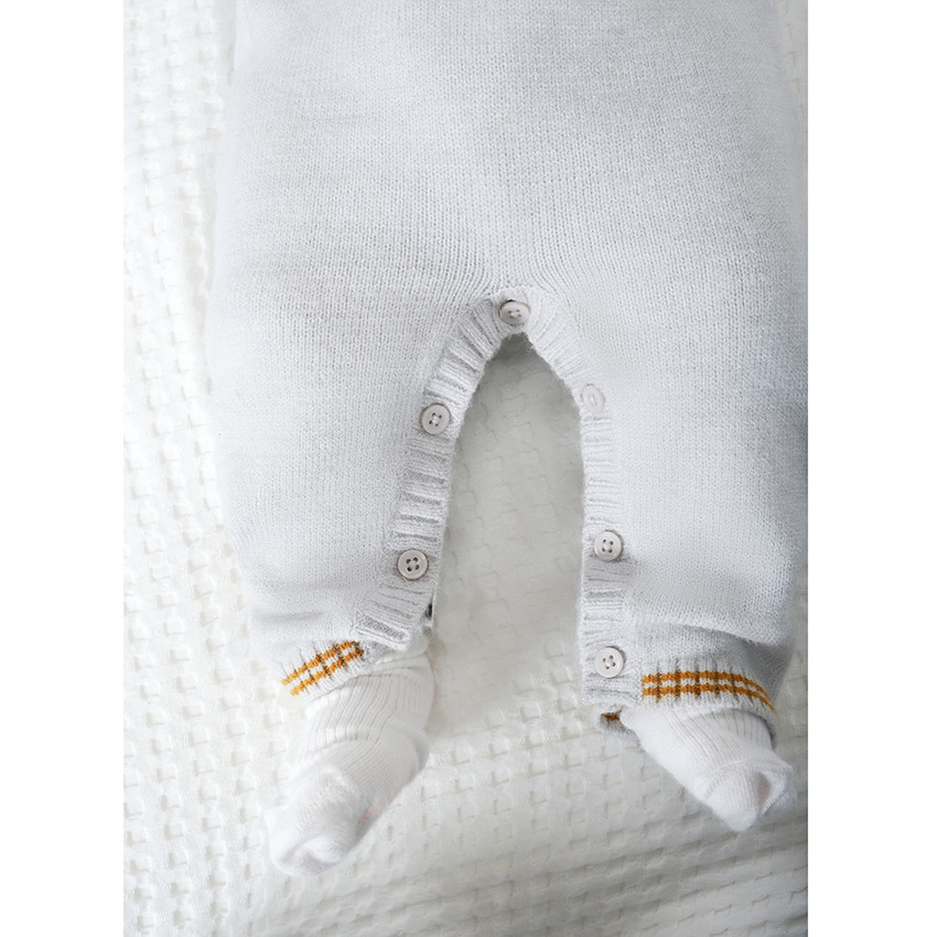 Combinaison longue en tricot visuel ourson pour bébé garçon 