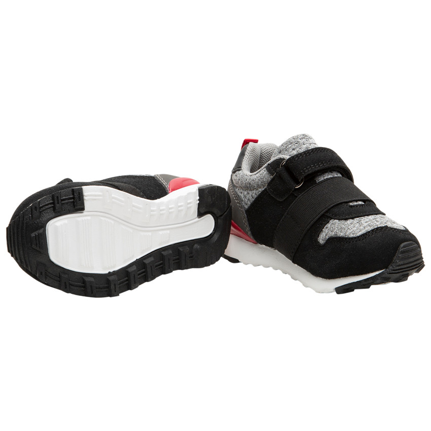 Baskets contrastées à élastique et scratch 