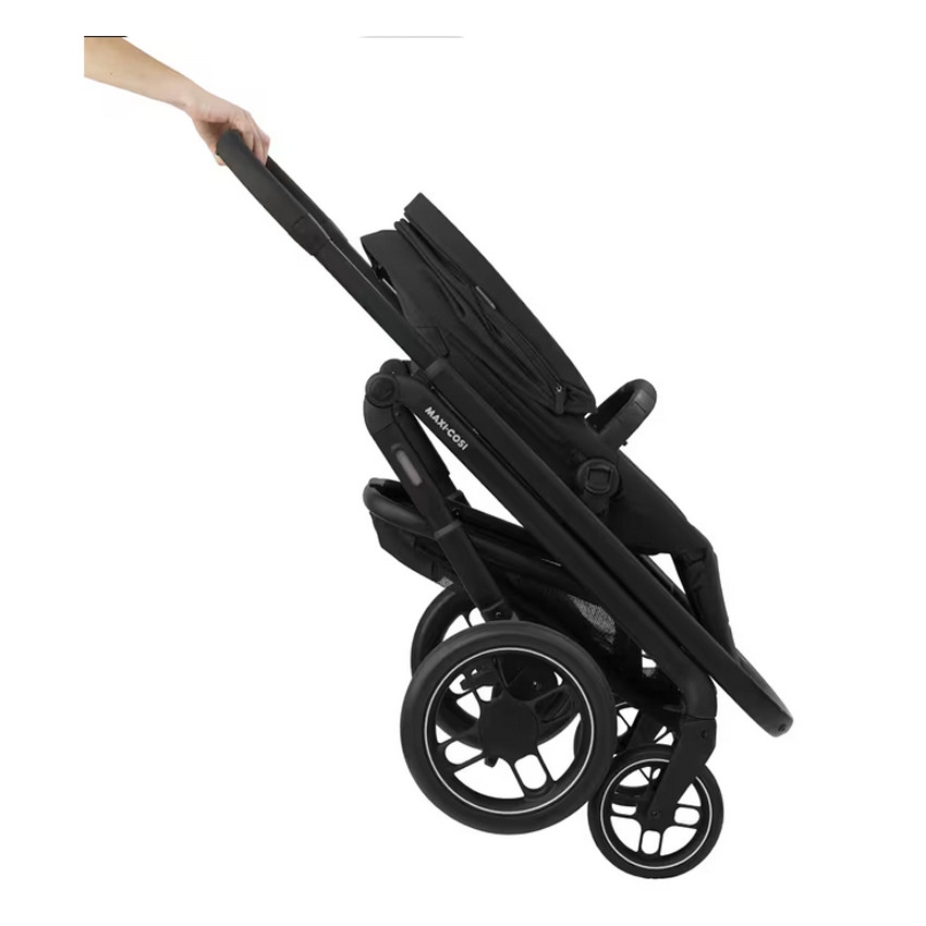 Poussette Plaza+ avec nacelle - Essential Black/Black leather 