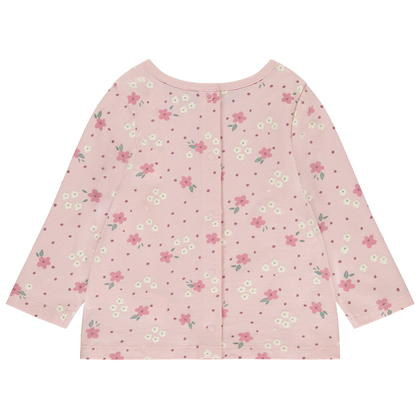 Pyjama 2 pièces imprimé fleurs pour bébé fille avec finitions différentes selon l'âge 