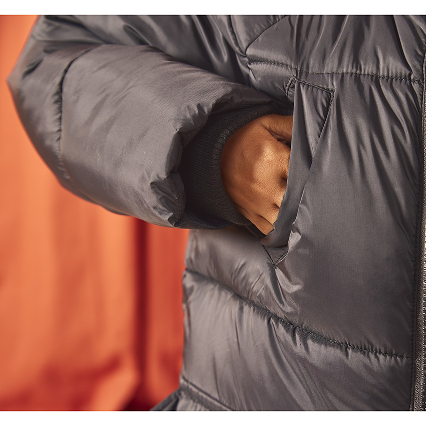 Donsjas met microfleece en kap voor jongen 