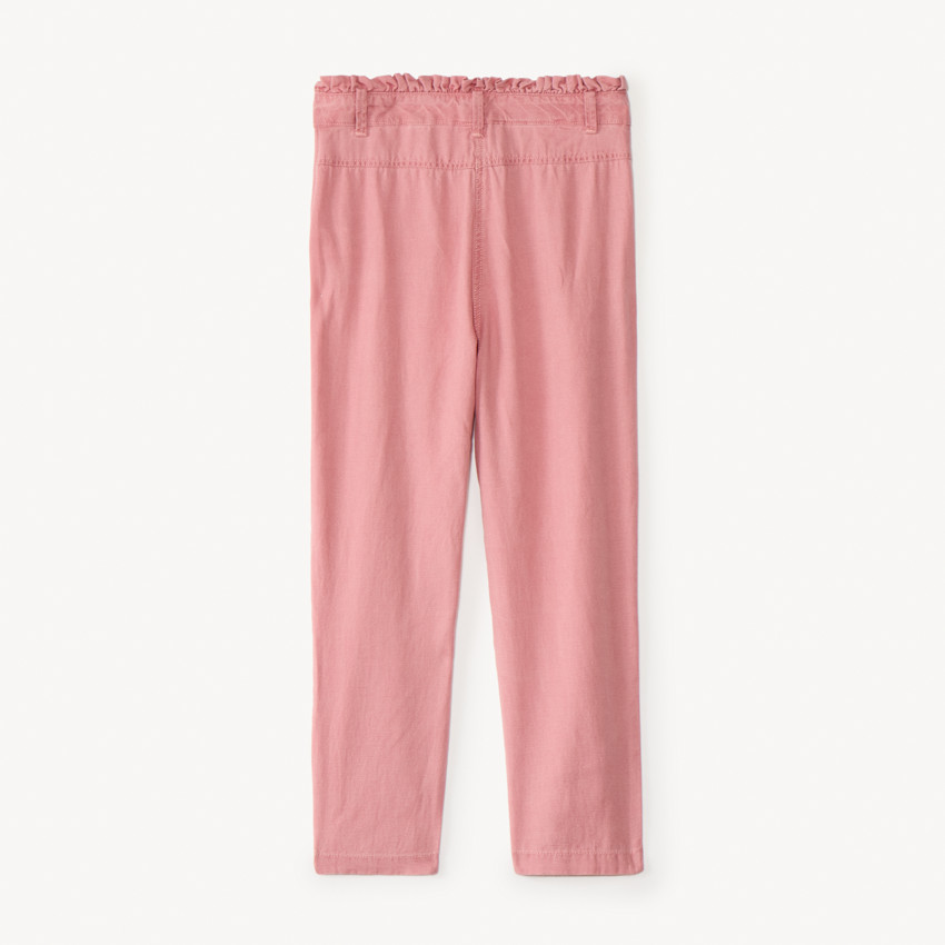 Pantalon en toile à taille élastiquée pour fille 