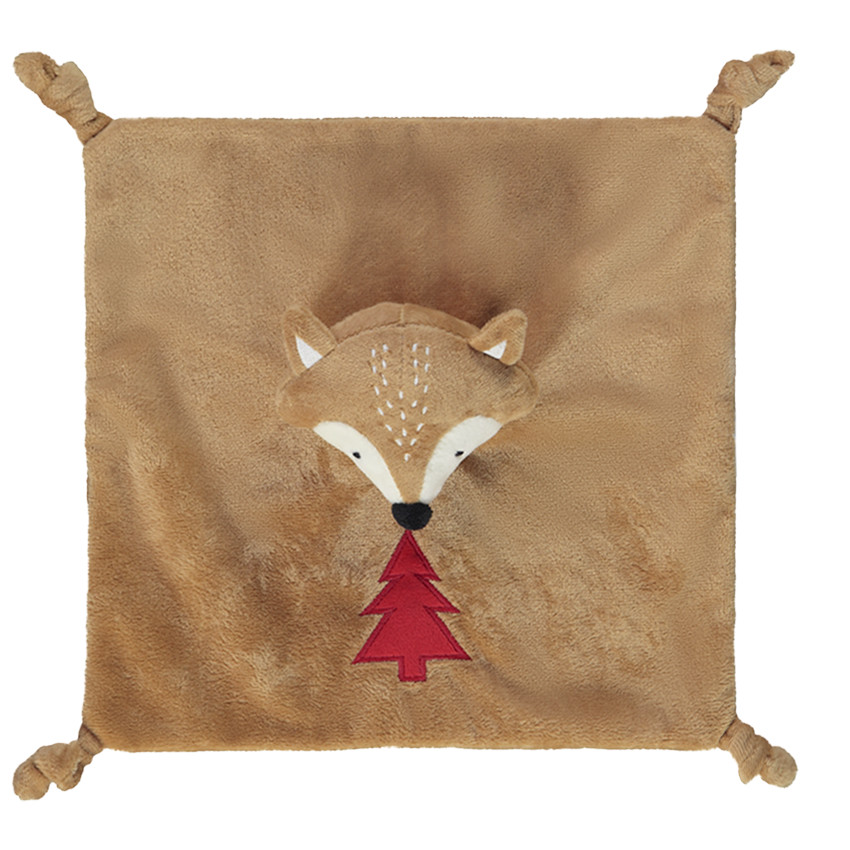 Doudou mouchoir renard en velours pour bébé garçon 
