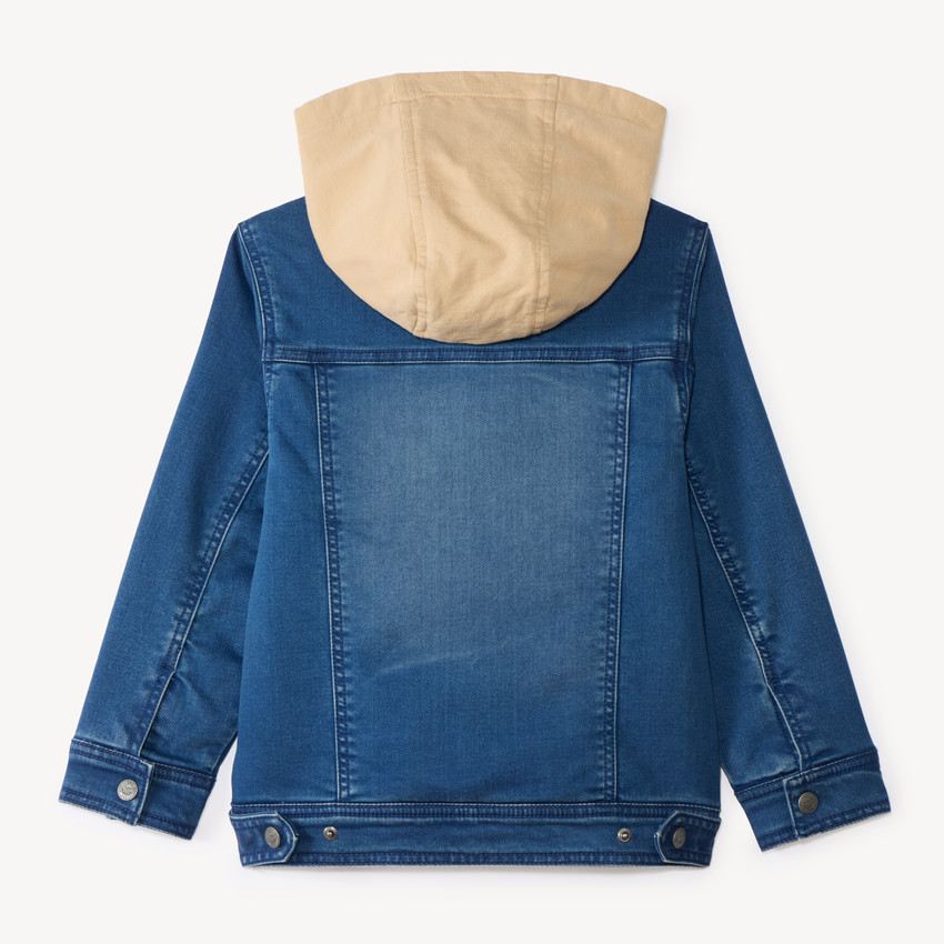Veste jean doublée en sherpa avec capuche amovible garçon 