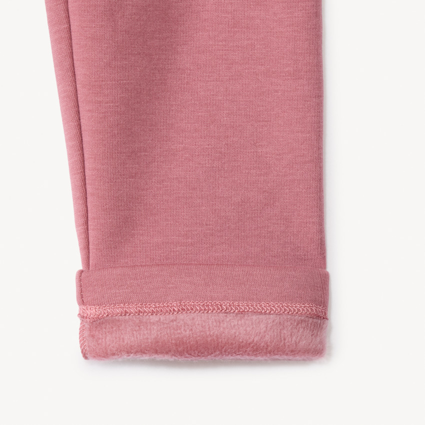 Caleçon uni avec contrecollé en sherpa pour fille 