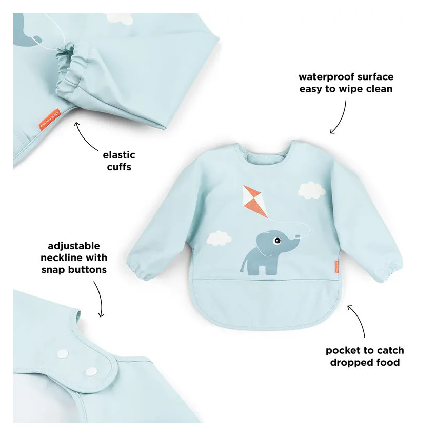 Schort Slab met mouwen en opvangvakje Playground Blauw 