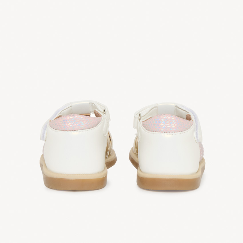 Sandales velcro à brides croisées fantaisie pour bébé fille 