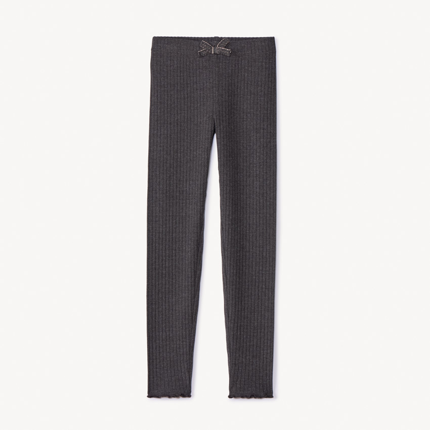 Legging côtelé avec nœud fantaisie pour fille 