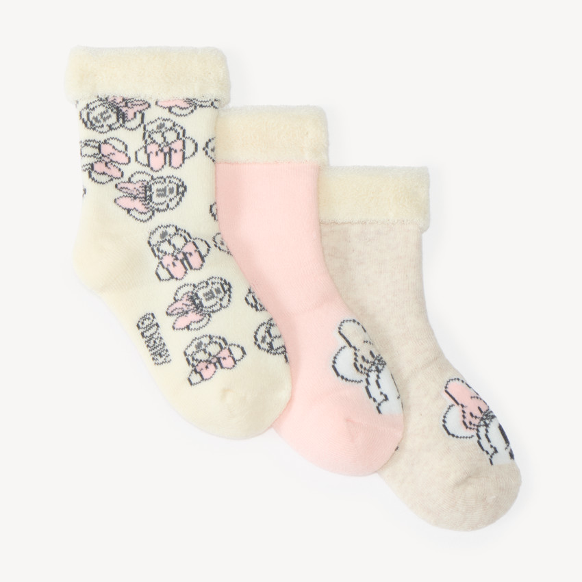 Set van 3 dubbele sokken voor pasgeborenen met Minnie Disney-motief 