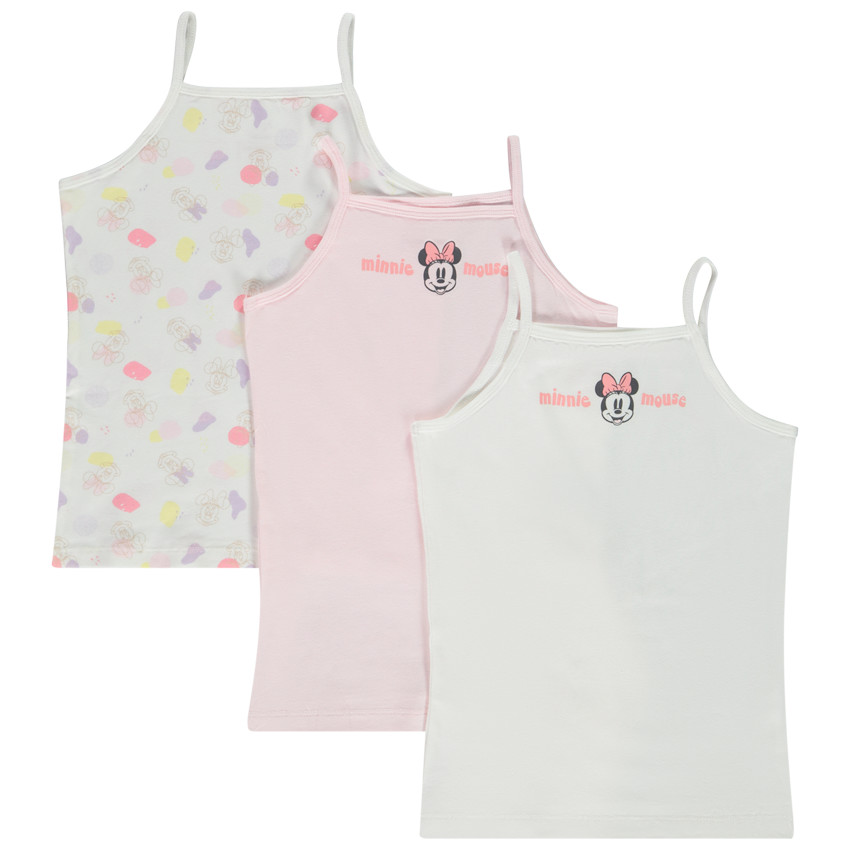 Set van 3 onderhemdjes met bretellen Minnie Disney voor meisjes 