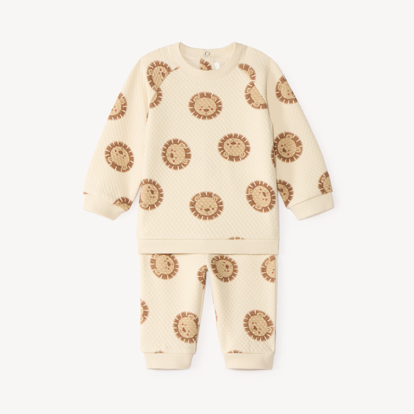 Ensemble de jogging matelassé bébé garçon imprimé lion 