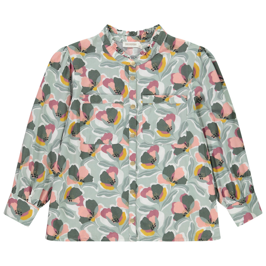 Chemise manches longues imprimé fantaisie pour fille 