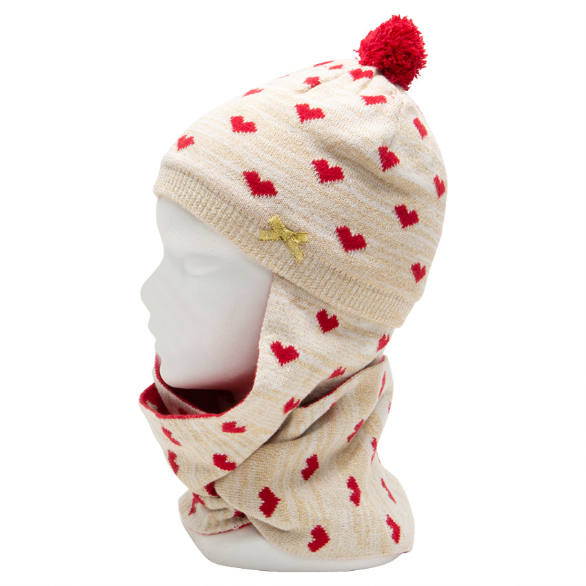 Bonnet écharpe en tricot imprimé 