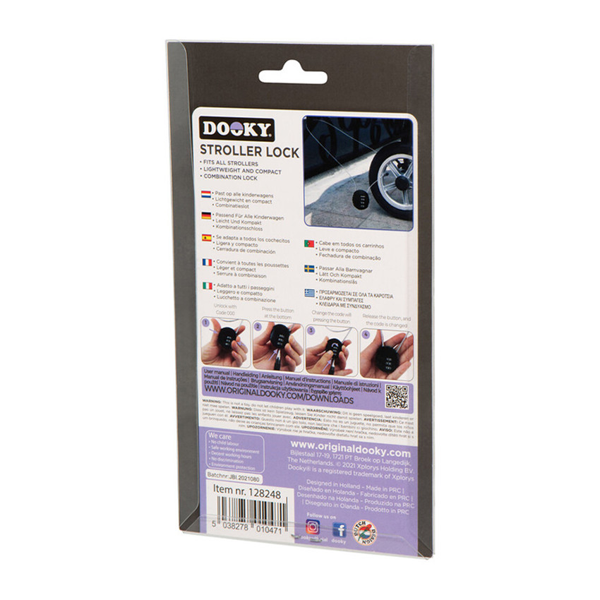 Antidiefstal kinderwagenslot  