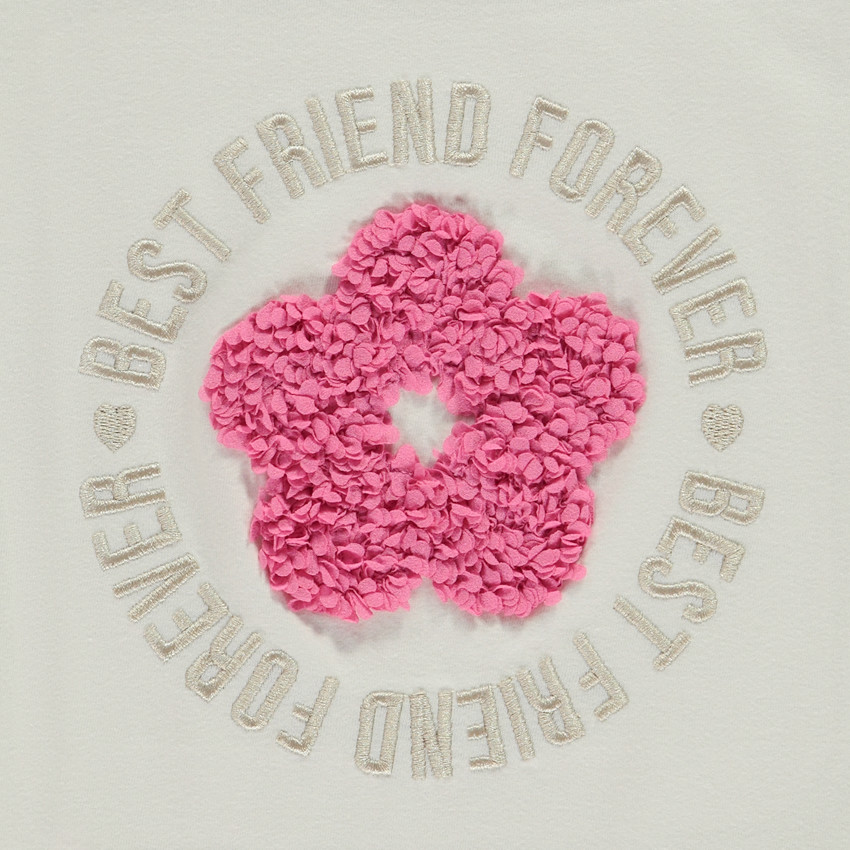 T-shirt met korte mouwen met bloem 3D-effect voor meisjes 