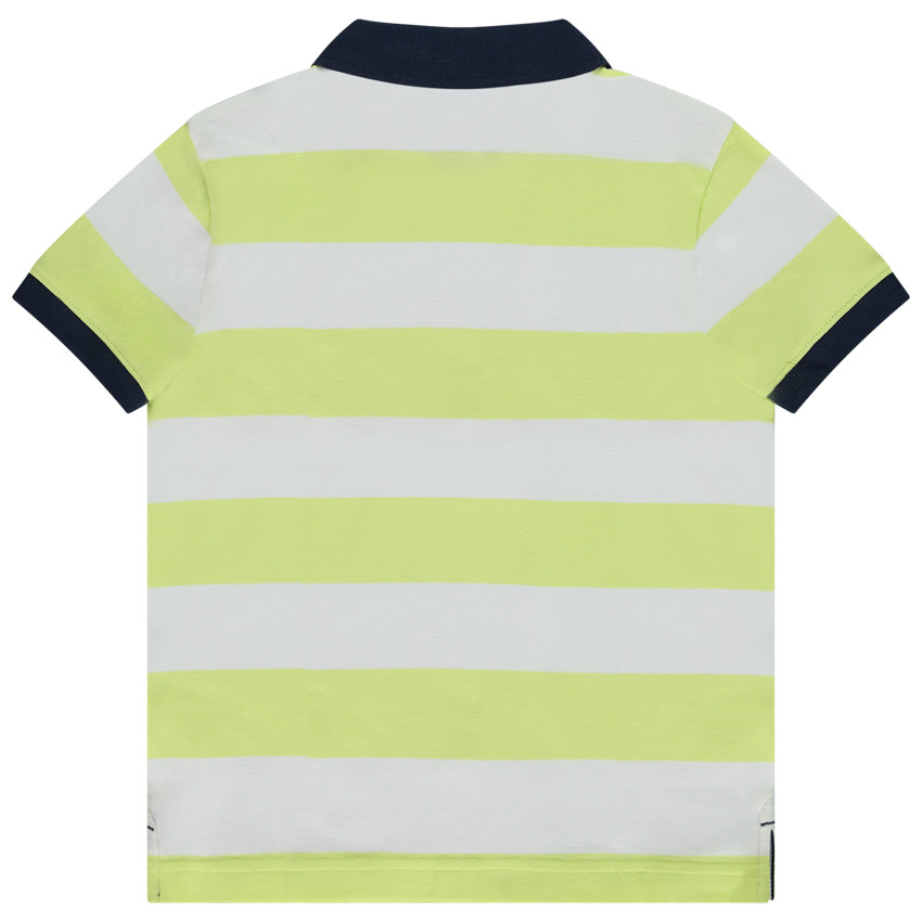 Polo manches courtes rayé broderie palmier garçon 