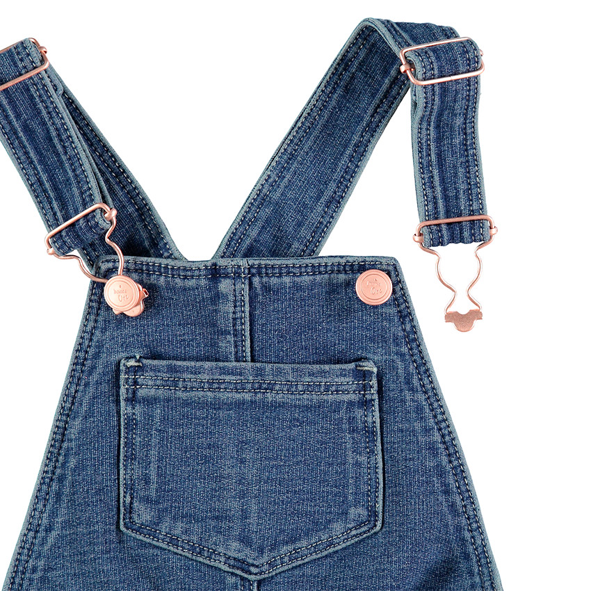 Salopette longue en jeans effet used  