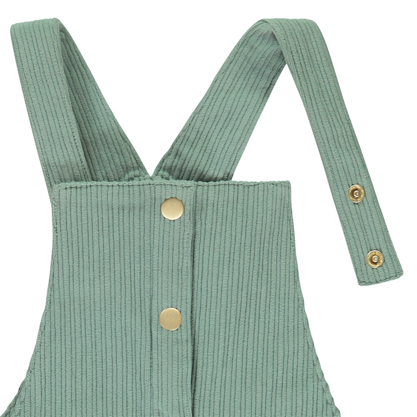 Salopette courte uni en velours pour fille 