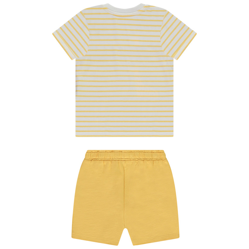 Ensemble t-shirt fantaisie à rayures short uni pour bébé garçon