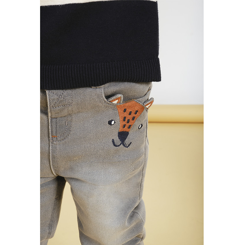 Jean denim avec poche fantaisie brodée pour bébé garçon 