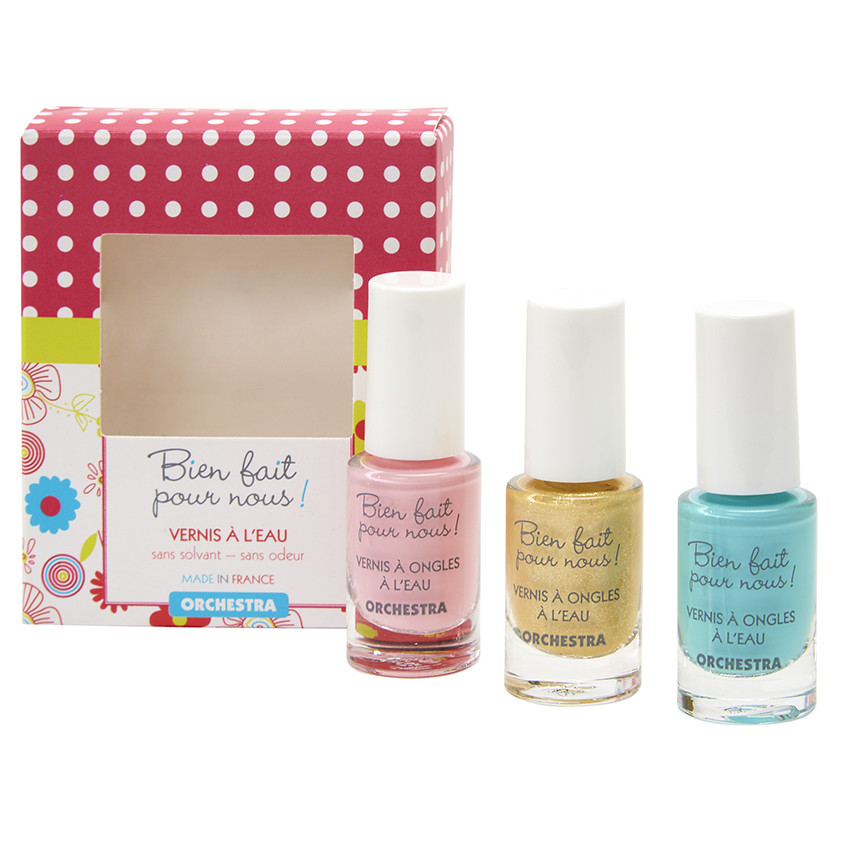 Set van 3 nagellakken - Turquoise/Goud/Roze 