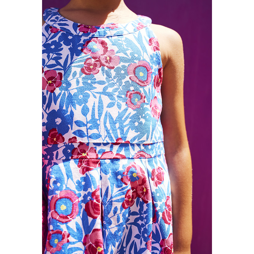 Robe patineuse imprimé fleuri pour fille 