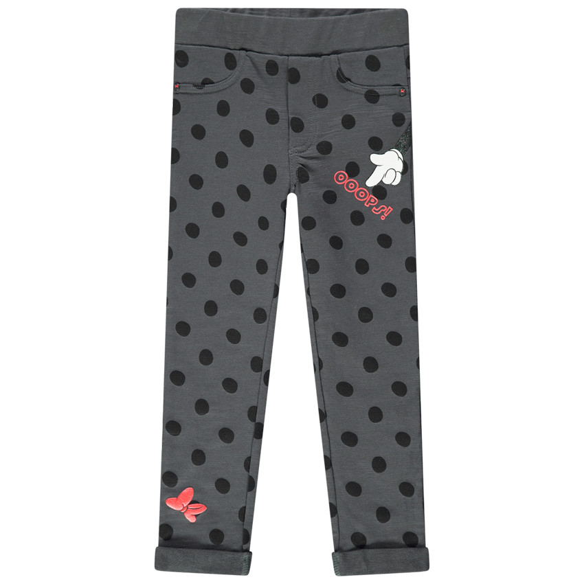 Jegging en molleton slub à pois prints Minnie Disney 
