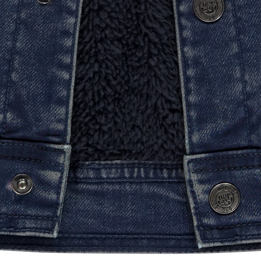 Veste en jean à capuche molleton amovible pour garçon 