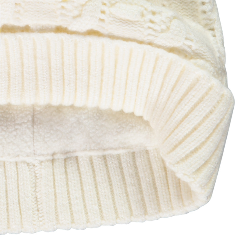 Muts met kabelpatroon en pompon voor meisjes 