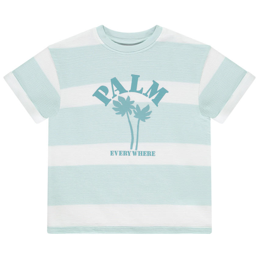 T-shirt met korte mouwen in ottomaanse jersey voor jongens 