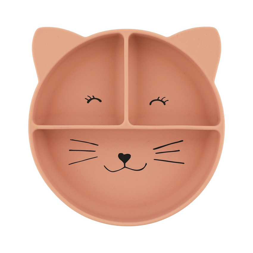 Assiette à compartiments en silicone avec ventouse Mrs. Cat 