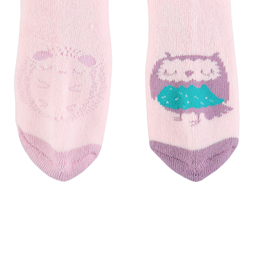 Lot de 2 paires de chaussettes assorties motif hérisson et hibou en jacquard 