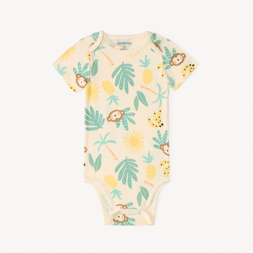 Set van 7 korte mouwen jungleprint rompers voor babyjongens (verschillende openingen afhankelijk van de leeftijd) 