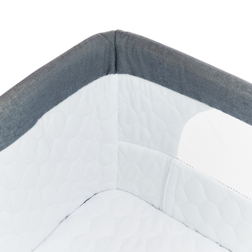 Wieg voor co-sleeping met wielen Bisoo grijs 