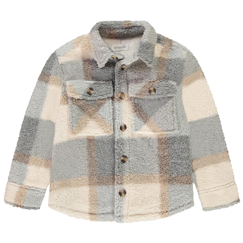 Jas met ruitjes in sherpa voor jongens 