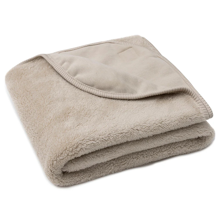 Deken wieg Basic Jersey/sherpa -  Sand - 75x100 cm 