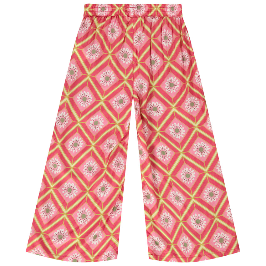 Pantalon large et fluide imprimé retro pour fille 