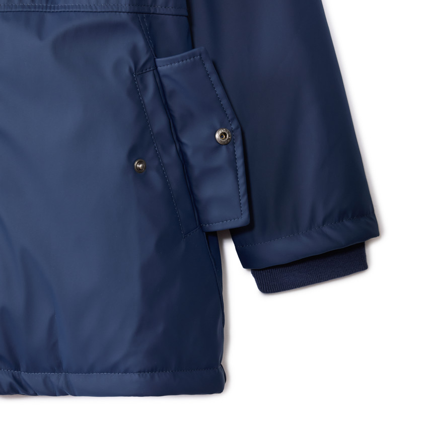 Parka met capuchon en rubber en micropolaire voering voor jongens 