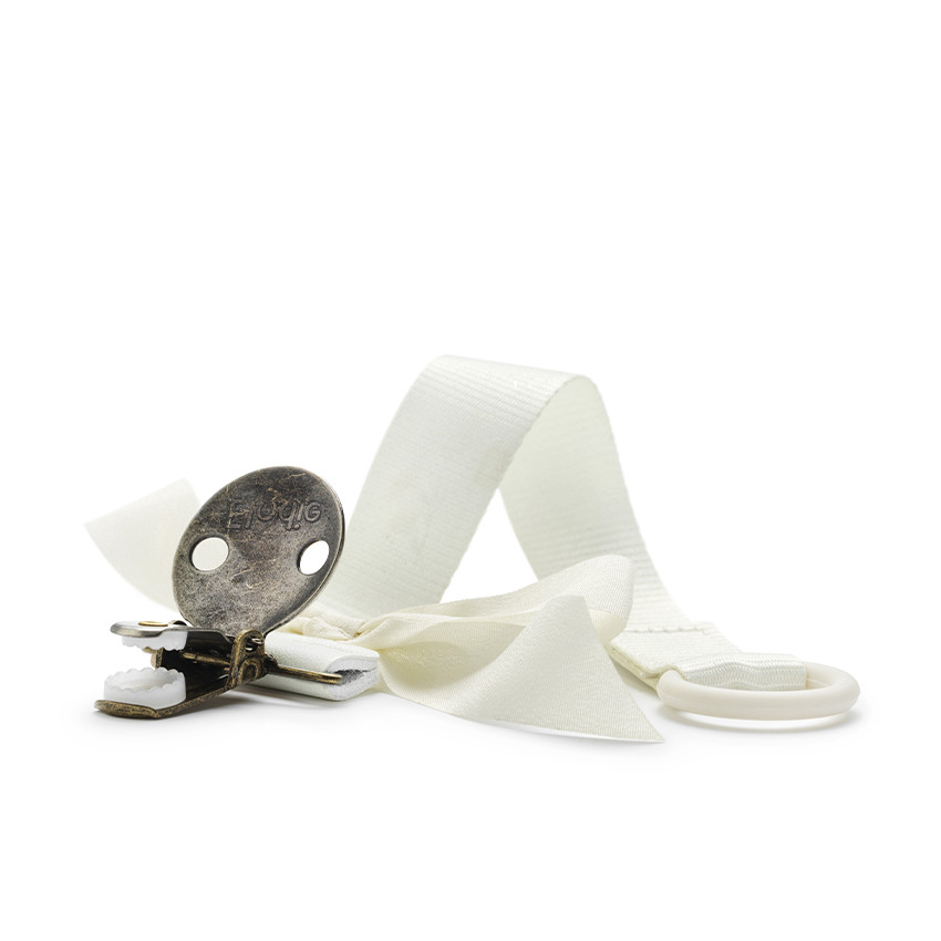Attache-sucette avec nœud vanilla white 
