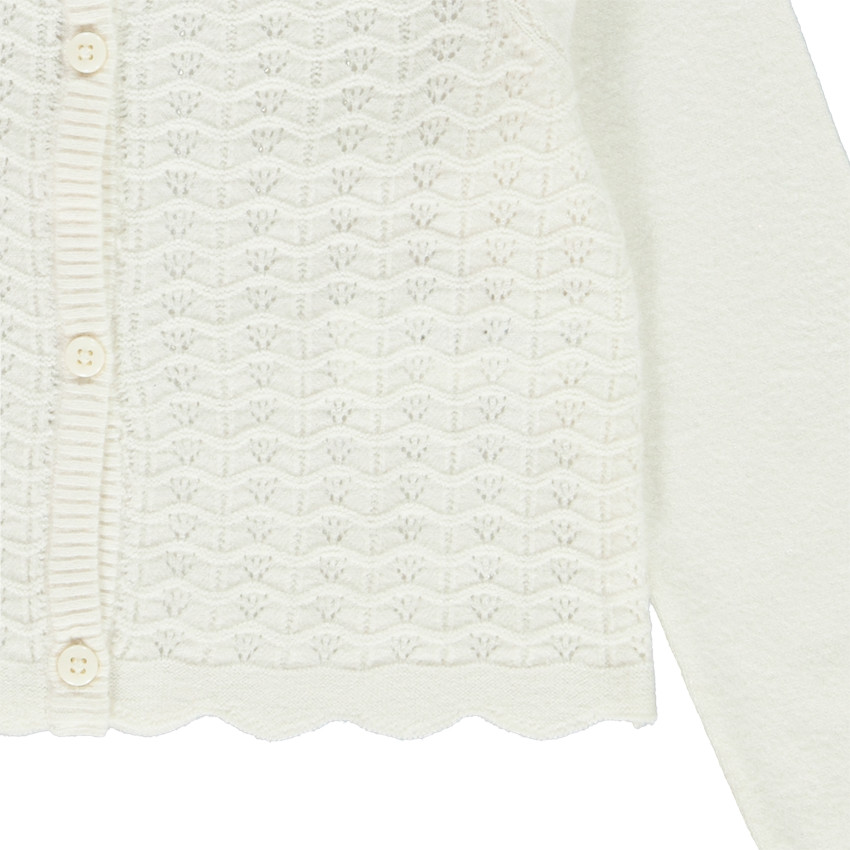 Gilet court en tricot ajouré pour fille 